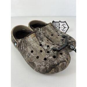 CROCS Classic Lined Clogs Realtree Edge Camo Print Mens Size M8/W10 NWT